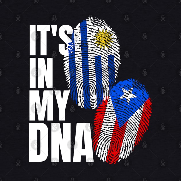 Uruguayan Puerto Rican DNA Mix Flag Heritage Gift by Just Rep It!!